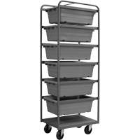 Mobile Tub Rack, Double-sided, 6 bins, 26" W x 18" D x 74" H Auto Electric Service Ltd.