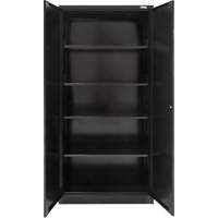 Hi-Boy Storage Cabinet, Steel, 4 Shelves, 72" H x 36" W x 18" D, Black Auto Electric Service Ltd.