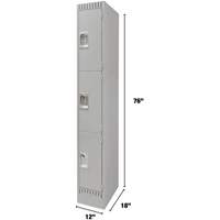 Casiers, 3 niveaux, 12" x 18" x 76", Acier, Gris, D&eacute;mont&eacute; Auto Electric Service Ltd.