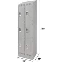 Casiers, 3 niveaux, Bloc de 2, 24" x 18" x 86", Acier, Gris, D&eacute;mont&eacute; Auto Electric Service Ltd.