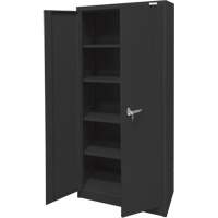 Armoire d'entreposage, Acier, 4 Tablettes, 66" h x 30" la x 15" P, Noir Auto Electric Service Ltd.