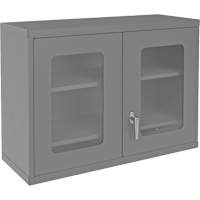 Armoire de rangement murale avec portes transparentes, 26-15/16" h x 35-7/8" la x 13-11/16" p, 2 tablettes, Acier, Gris Auto Electric Service Ltd.