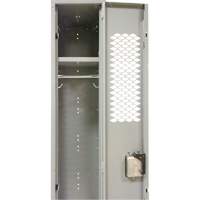 Vented Lockers, Bank of 3, 36" x 18" x 88", Steel, Grey, Knocked Down, Perforated Auto Electric Service Ltd.