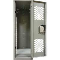 Vented Lockers, 2 -tier, Bank of 3, 36" x 18" x 88", Steel, Grey, Knocked Down, Perforated Auto Electric Service Ltd.