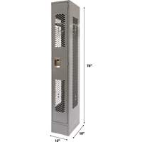 Vented Lockers, 12" x 18" x 78", Steel, Grey, Knocked Down, Perforated Auto Electric Service Ltd.
