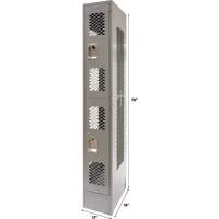 Vented Lockers, 2 -tier, 12" x 18" x 78", Steel, Grey, Knocked Down, Perforated Auto Electric Service Ltd.