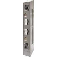 Vented Lockers, 2 -tier, 12" x 18" x 88", Steel, Grey, Knocked Down, Perforated Auto Electric Service Ltd.