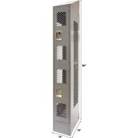 Vented Lockers, 2 -tier, 12" x 18" x 88", Steel, Grey, Knocked Down, Perforated Auto Electric Service Ltd.