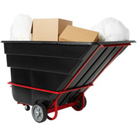 Chariot basculeur en acier, Plastique recycl&eacute; noir, 1/2 vg³, Capacit&eacute; de charge de 1400 lb Auto Electric Service Ltd.