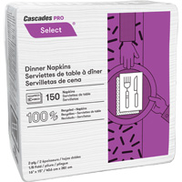 Serviettes de table &agrave; plis 1/8 Pro Select, 2 pli, 15" x 16" Auto Electric Service Ltd.