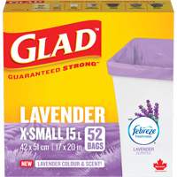 Glad&reg; Lavender Coloured & Scented Bags, Strong, 17" W x 20" L, Purple, 15 L (3.96 Gal.) Capacity Auto Electric Service Ltd.