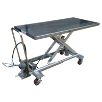 Pneumatic Hydraulic Scissor Lift Table, Stainless Steel, 63" L x 31-1/2" W, 1000 lbs. Cap. Auto Electric Service Ltd.