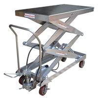 Pneumatic Hydraulic Scissor Lift Table, Stainless Steel, 47-1/4" L x 24" W, 1500 lbs. Cap. Auto Electric Service Ltd.