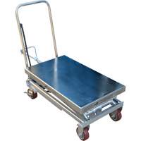 Pneumatic Hydraulic Scissor Lift Table, Stainless Steel, 35-1/2" L x 20" W, 800 lbs. Cap. Auto Electric Service Ltd.