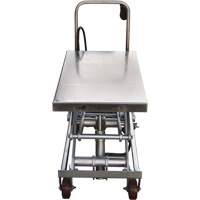 Pneumatic Hydraulic Scissor Lift Table, Stainless Steel, 35-1/2" L x 20" W, 800 lbs. Cap. Auto Electric Service Ltd.