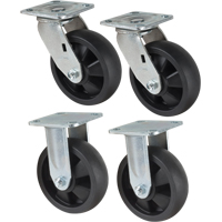Caster Set, Rigid/Swivel, 6" (152.4 mm), Nylon, 2400 lbs. (1089 kg.) Auto Electric Service Ltd.