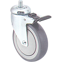 Roulette zingu&eacute;e, Pivotant avec frein, Diam&egrave;tre 4" (102 mm), Capacit&eacute; 200 lb (91 kg) Auto Electric Service Ltd.