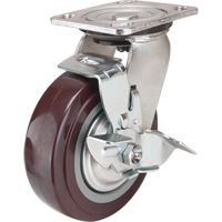 Caster, Swivel with Brake, 6" (152.4 mm), Polyurethane, 850 lbs. (385 kg.) Auto Electric Service Ltd.