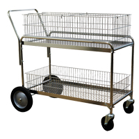 Chariot de bureau en treillis m&eacute;tallique pour le courrier, 250 lb Capacit&eacute;, Chrome, 23-3/4" p x 43" la x 38-1/2" h, Chrom&eacute; Auto Electric Service Ltd.