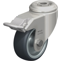 Stainless Steel Thermoplastic Elastomer Caster, Swivel with Brake, 3-1/8" (79.5 mm) Dia., 220 lbs. (100 kg.) Capacity Auto Electric Service Ltd.