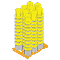 Baril emboîtable en poly&eacute;thyl&egrave;ne, 10 gal. US (8,33 gal. imp.), Dessus ouvert, Bleu Auto Electric Service Ltd.