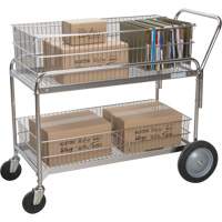 Wire Mesh Office Mail Cart, 250 lbs. Capacity, Chrome, 23" D x 42" L x 38" H, Chrome Plated Auto Electric Service Ltd.