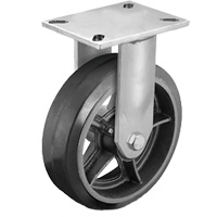Roulette robuste avec plaque, Pivotant, 6" (152,4 mm), Caoutchouc, 450 lb (204 kg) Auto Electric Service Ltd.