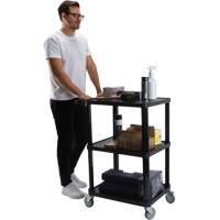 Utility Cart with Flat Shelf, 3 Tiers, 18-1/8" x 37-3/8" x 27-3/4", 330 lbs. Capacity Auto Electric Service Ltd.