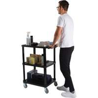 Utility Cart with Flat Shelf, 3 Tiers, 18-1/8" x 37-3/8" x 27-3/4", 330 lbs. Capacity Auto Electric Service Ltd.