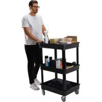 Utility Cart with Deep Lip Shelf, 3 Tiers, 19" x 39-1/2" x 28-1/4", 330 lbs. Capacity Auto Electric Service Ltd.