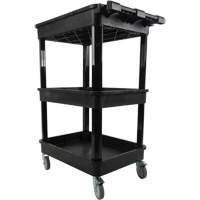 Utility Cart with Deep Lip Shelf, 3 Tiers, 19" x 39-1/2" x 28-1/4", 330 lbs. Capacity Auto Electric Service Ltd.