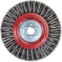 Brosse &agrave; fils nou&eacute;s pour cordons de soudure pour meuleuse angulaire, Dia. 4", Fils 0,02", Arbre 5/8"-11, Acier Auto Electric Service Ltd.