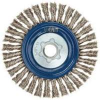 Brosse &agrave; fils nou&eacute;s pour cordons de soudure pour meuleuse angulaire, Dia. 5", Fils 0,02", Arbre 5/8"-11, Acier inoxydable Auto Electric Service Ltd.