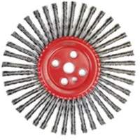 Brosse &agrave; fils nou&eacute;s pour cordons de soudure, Dia. 12", Fils 0,035", Arbre 1", Acier Auto Electric Service Ltd.
