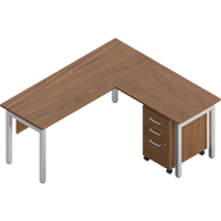 Ionic L-Shaped Desk Suites, 4 Pieces, Brown, 29" H x 66" W x 66" D Auto Electric Service Ltd.
