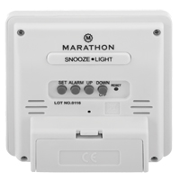 Horloge de bureau, Num&eacute;rique, &agrave; piles, 3,6" la x 1,5" p x 3,6" h, Blanc Auto Electric Service Ltd.