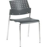 Chaises sans accoudoirs empilables, Plastique, Hauteur 33", Capacit&eacute; 300 lb, Gris Auto Electric Service Ltd.