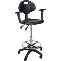 Tabouret ergonomique robuste avec accoudoirs r&eacute;glables et roulettes en nylon, Mobile, Ajustable Hauteur, Capacit&eacute; 250 lb Auto Electric Service Ltd.