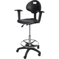 Tabouret ergonomique robuste avec accoudoirs r&eacute;glables et roulettes en nylon, Mobile, Ajustable Hauteur, Capacit&eacute; 250 lb Auto Electric Service Ltd.