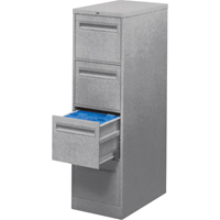 Vertical Filing Cabinet with Recessed Drawer Handles, 3 Drawers, 18.15" W x 26.56" D x 40" H, Grey Auto Electric Service Ltd.