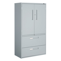 Multi-Stor Cabinet, Steel, 3 Shelves, 65-1/4" H x 36" W x 18" D, Grey Auto Electric Service Ltd.
