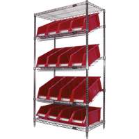 &eacute;tag&egrave;re en treillis m&eacute;tallique &agrave; tablettes inclin&eacute;es avec bacs, Tiers 5, 36" la x 63" h x 18" p Auto Electric Service Ltd.