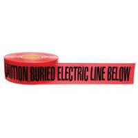 "Buried Electric Line" Identoline&reg; Underground Warning Tape, 3" W x 1000' L, Black on Red Auto Electric Service Ltd.