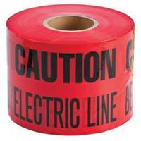 "Buried Electric Line" Identoline&reg; Underground Warning Tape, 6" W x 1000' L, Black on Red Auto Electric Service Ltd.