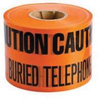 "Buried Telephone Line" Identoline&reg; Underground Warning Tape, 6" W x 1000' L, Black on Orange Auto Electric Service Ltd.
