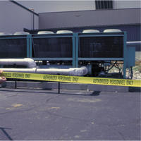Rubans pour barricades, Anglais, 3" la x 1000' lo, 2 mils, Noir sur jaune Auto Electric Service Ltd.