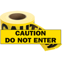 Barricade Tape, English, 3" W x 1000' L, 2 mils, Black on Yellow Auto Electric Service Ltd.