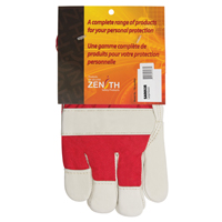 Gants d'ajusteur rouge & blanc doubl&eacute;s pour l'hiver de premi&egrave;re qualit&eacute;, Grand, Paume en Cuir fleur de vache, Doublure en Boa Auto Electric Service Ltd.