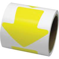 D&eacute;calcomanie en couleur pour le marquage des planchers, Fl&egrave;che, 4" lo x 4" la, Jaune, Vinyle Auto Electric Service Ltd.