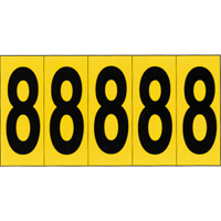 Individual Adhesive Number Markers, 8, 3-7/8" H, Black on Yellow Auto Electric Service Ltd.